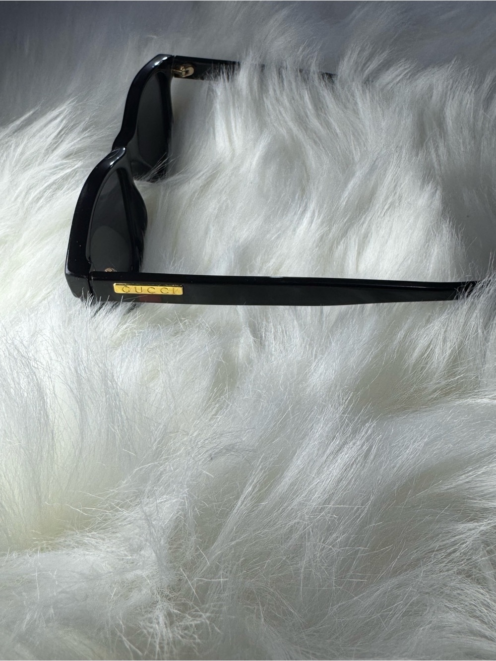Gucci Black Sunglasses with Gold Logo Plaque